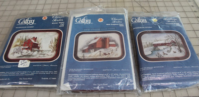 11B NEW Lot 3 of  Heritage Series Needlecraft Kits Cathy Handscreened Design