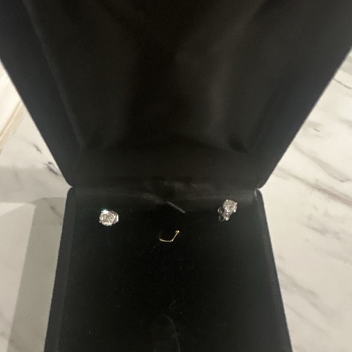 1.00ctw Natural Round Diamond Stud Earrings D VS2 Ideal 14k White Gold