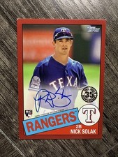 2020 Topps Series 1 Nick Solak 1985 Topps 35th Anniversary Auto Rookie Red /25