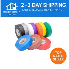 10-Pack Electrical Tape - Bright Matte Colors, 600V Rated, Approved