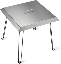 Fire Pit Heat Deflector 24 x 24 x 24 Inch, Stainless Steel Square Fire Pit
