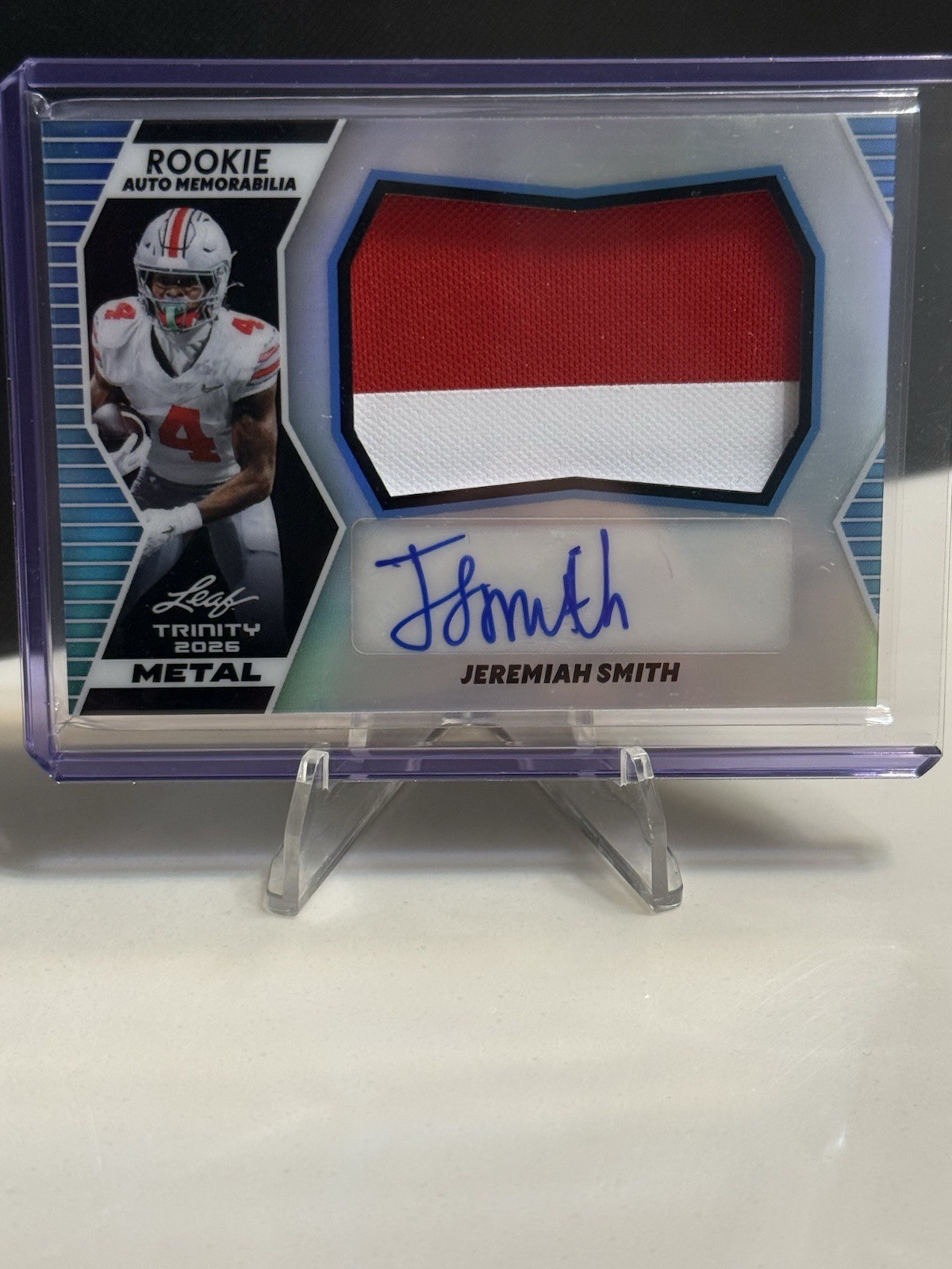 2026 Leaf Trinity Football Jeremiah Smith Metal RPA RC Patch Auto /5 Ohio State view 1