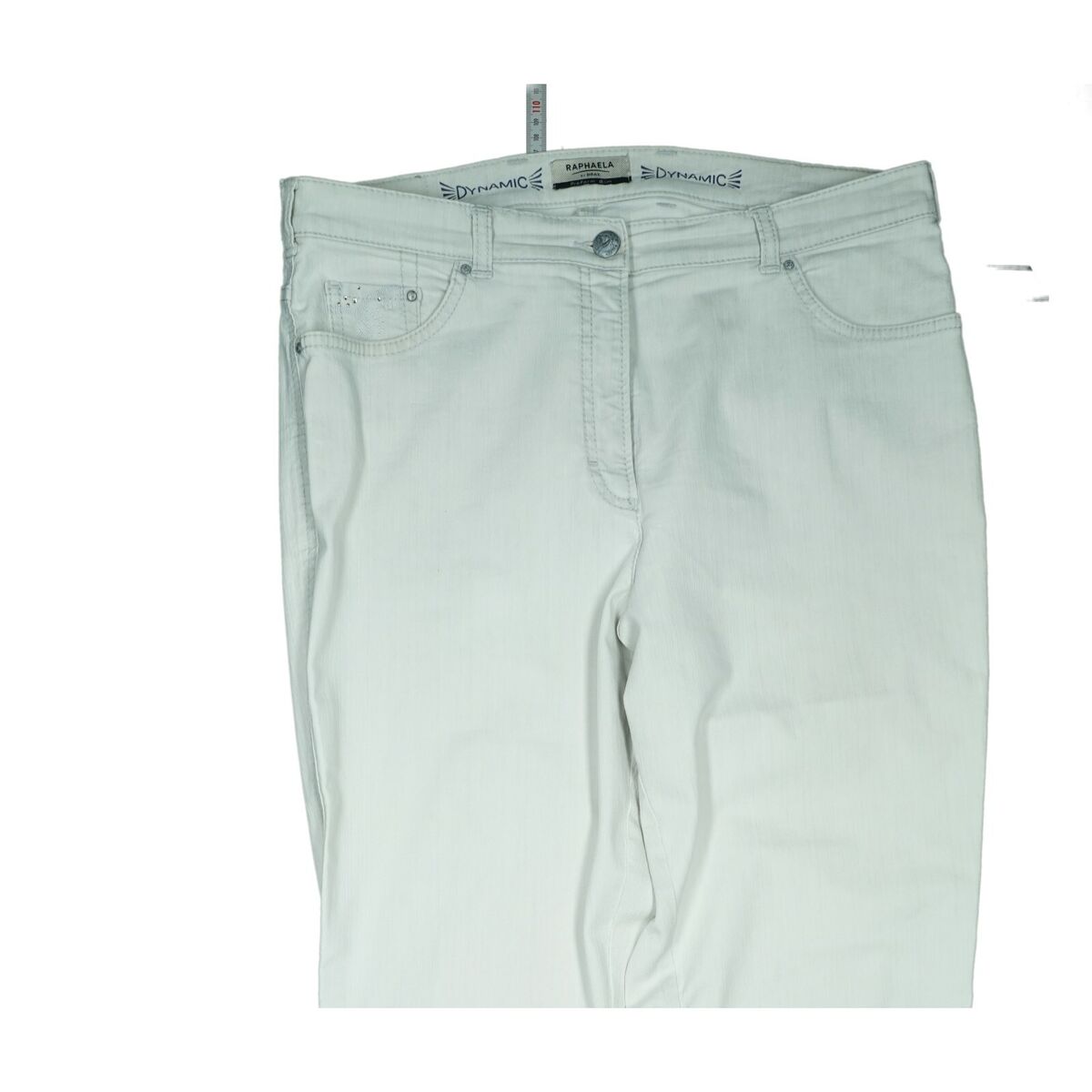 Raphaela by BRAX Damen Jeans Hose stretch straight high 42 XL W32 L32 Creme  TOP | eBay
