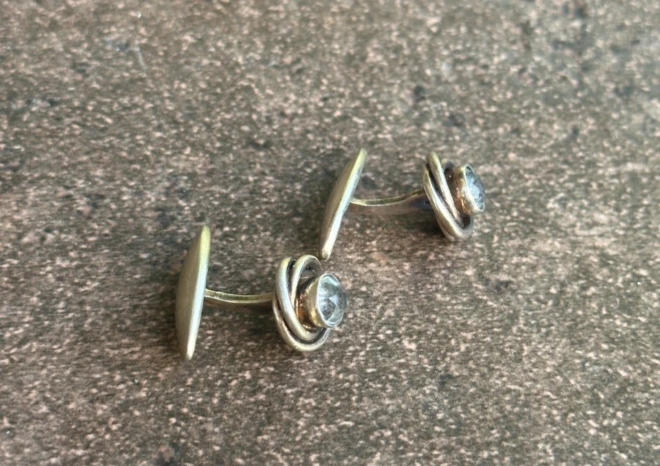 GEMELOS RUSIA URSS estrás PLATA 875 chapados en oro vintage gemelos Foto 3 de 4