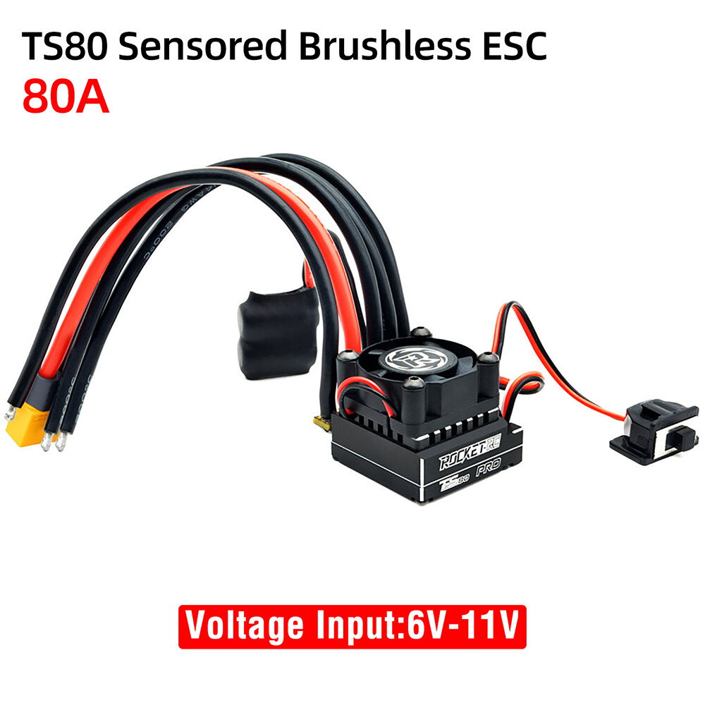 Rocket-RC Supersonic 390 Sensored Brushless Motor 80A ESC for 1/12
