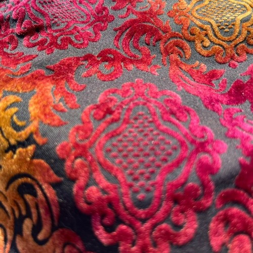 NWT 7 For All Mankind Velvet Abstract Red & Gold Swirl Skinny Jeans - Picture 3 of 8