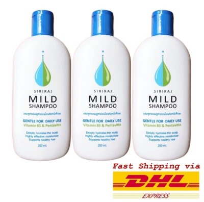3 x Mild Shampoo Siriraj Pentavitin Gentle Formula for The Scalp and Hair 6.66Oz