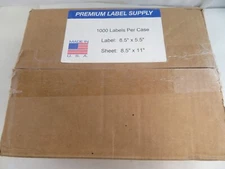 Premium Label Supply 8.5" x 5.5" Half Sheet Self Adhesive Shipping Labels 1000ct