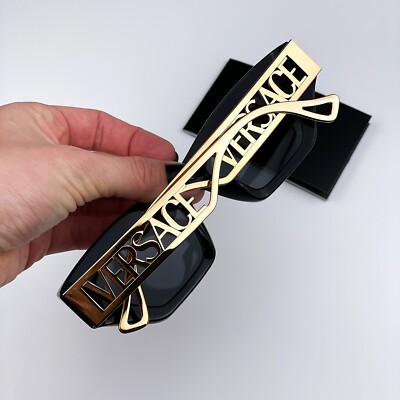 Versace Women Sunglasses Black Gold Grey VE4432U 90s Vintage  display picture 1