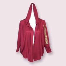Harry Potter Womens Open Cardigan Sweater Hoodie Hogwarts Burgundy Small