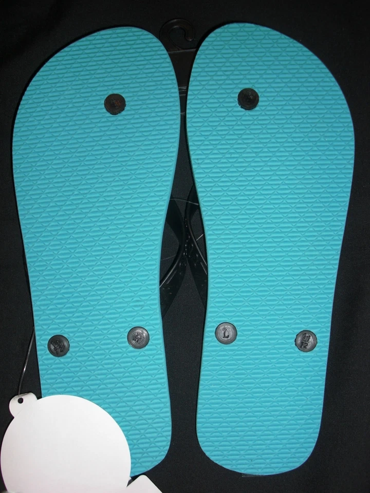 Chanclas de goma Neff para hombre talla 12 negras multi tropical playa palmeras nuevas con etiquetas Foto 4 de 4