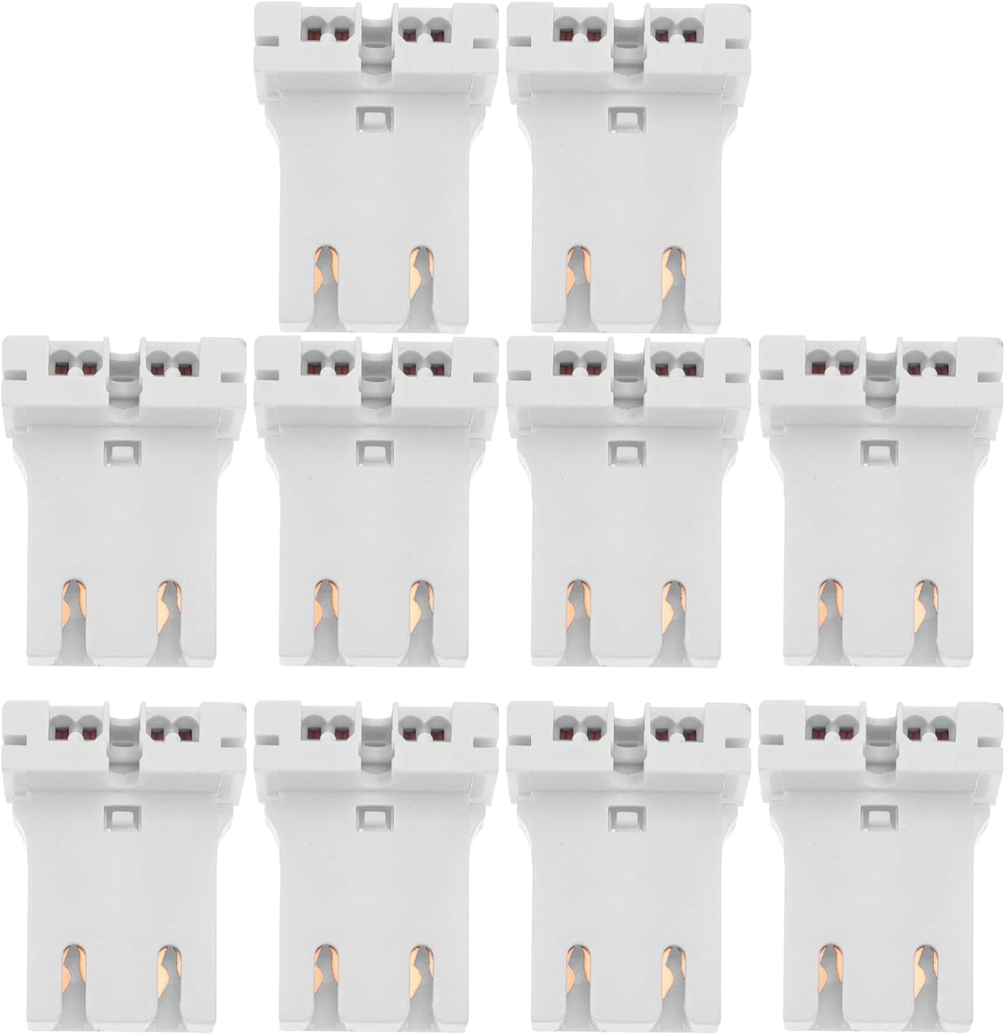 10Pcs U- Shaped Fluorescent Socket Holder, Plastic Fluorescent Light Socket Medi
