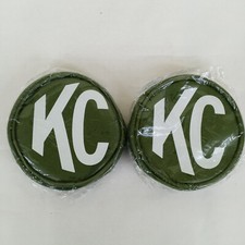 Kc Hilites Vintage Kc Logo Light Covers Green Round 5 New Set Of 2