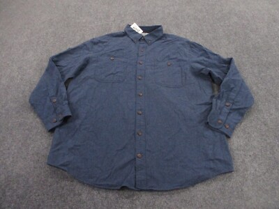 Duluth Trading Shirt Adult XL Tall Blue Flannel Relaxed Work Outdoors Mens NEW