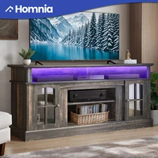 LED TV Stand Cabinet for 45 to 65 in TVs With Power Outlets Open Shelves Sturdy