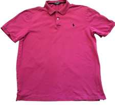 Polo Golf Ralph Lauren Shirt Mens Large Pink Pony Pro Fit Short Sleeve Preppy