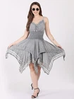 Women Casual V-neck Fit & Flare Embroidered Handkerchief hem Dress Mix Lot 3pcs