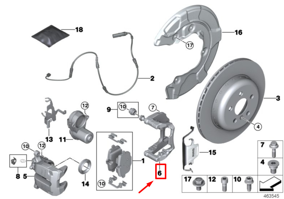 NEU BMW X6G06 HECK LINKER BREMSTERNTRÄGER 34206891773 68917773  