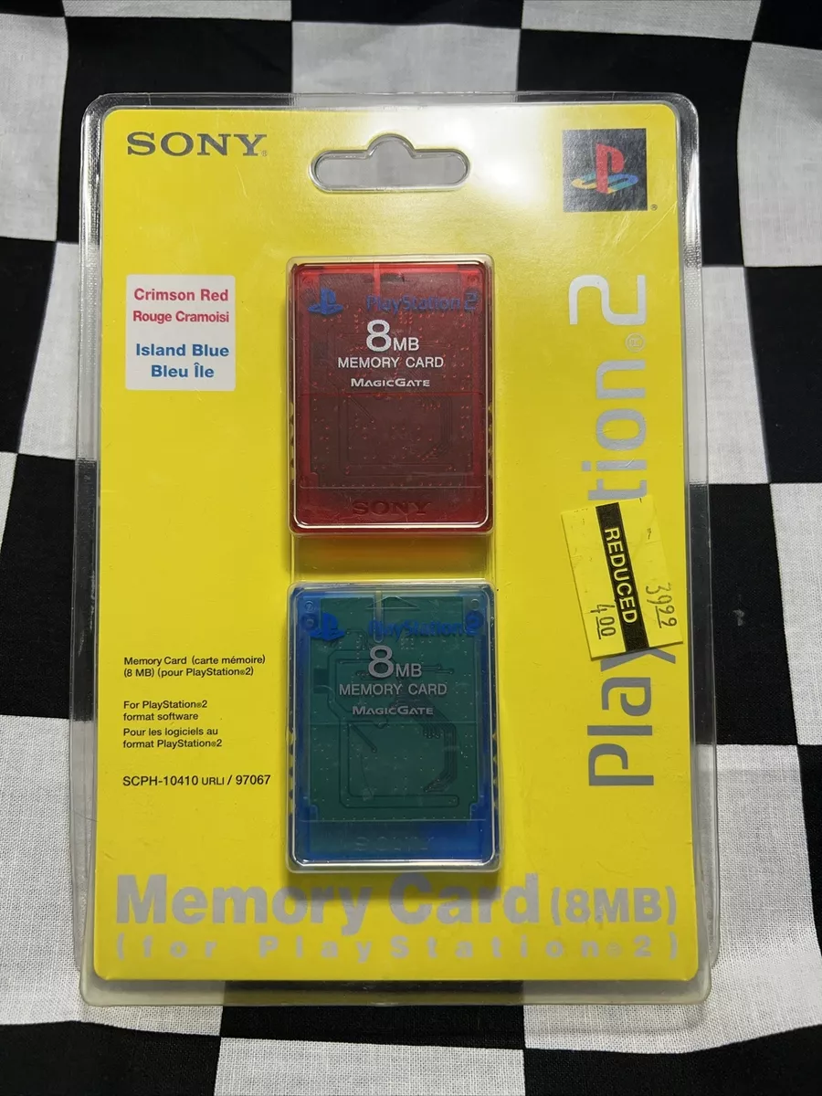 Playstation 2 Memory Card 8MB 2PK Red/Blue 