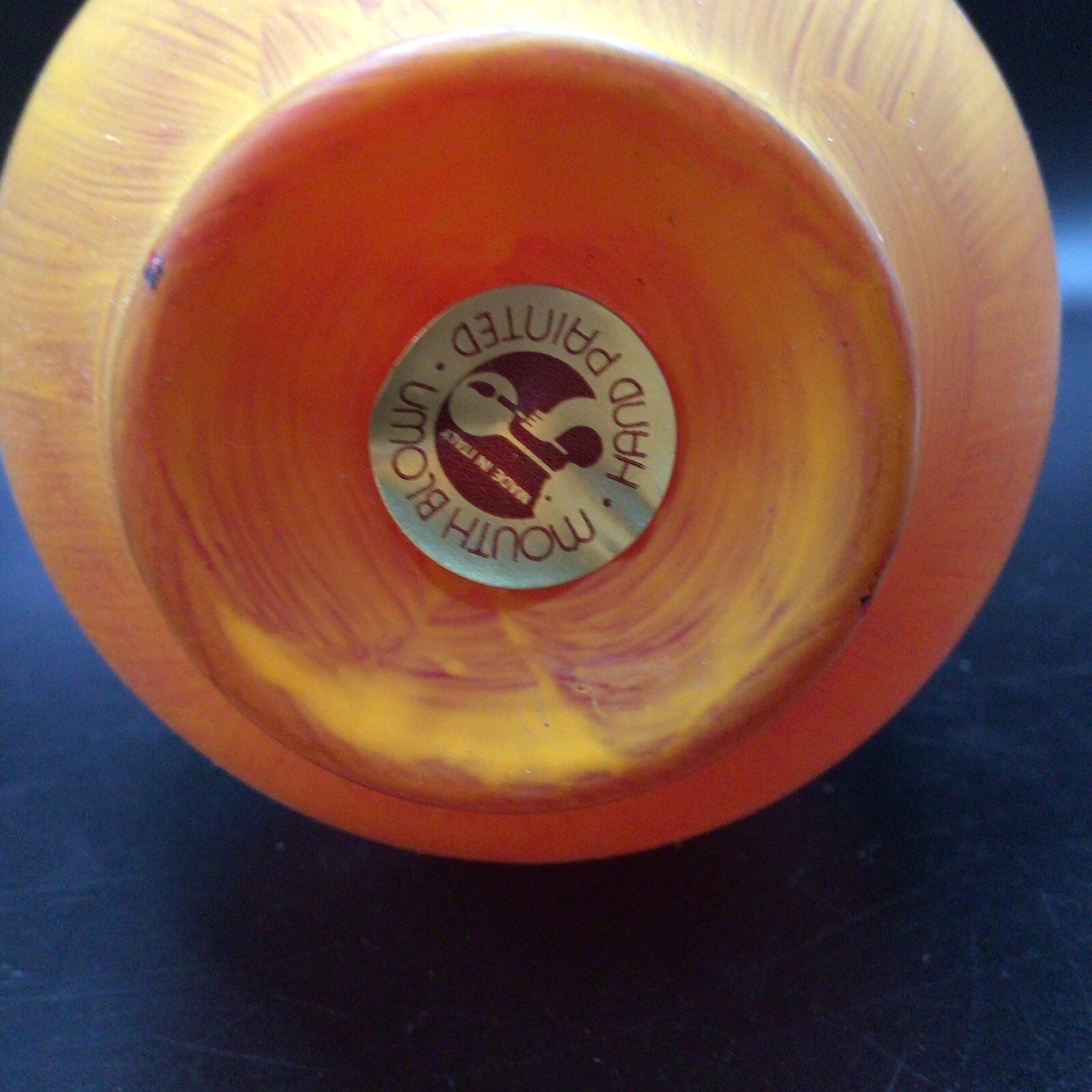 Vtg Hand Painted Mouth Blown Glass Chianti Wine Bottle Ornament Italy