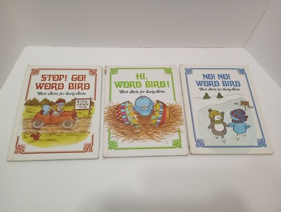 (3) Word Bird Readers: Stop! Go! Word Bird. 1981 Moncure. Read Description