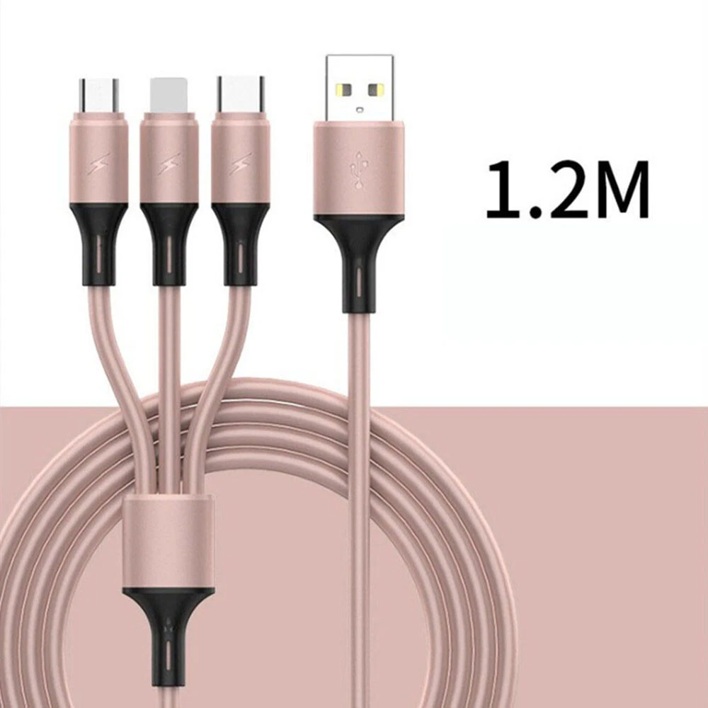 3 In 1 Charging USB Cable Charger Phone Type-C Micro IOS Multi Head ALL Phone_voghion.com
