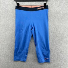 Nike Pro Leggings Womens Size Medium Blue Pull On Performance Capri