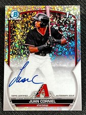 2023 Bowman Chrome 1st SPECKLE REFRACTOR PROSPECT ROOKIE AUTO Juan Corniel /299