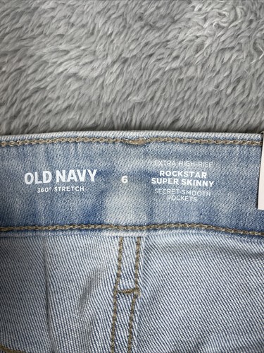 Old Navy Jeans Women's 6 Blue Rockstar Super Skinny Extra High Rise Stretch - Picture 11 of 13