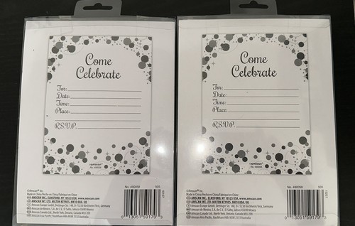 Black, Gold and Silver 40th Birthday Invitations - Picture 2 of 5