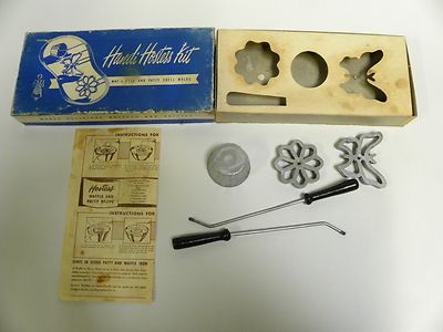 Vtg BONLEY Handi Hostess Kit - Waf-L-Ette & Patty Shell Molds Original Box (A3)
