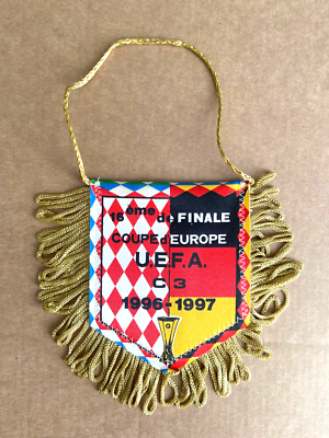 Grand Fanion Pennant BORDEAUX / ASTON VILLA - Célébration Coupe UEFA 1997/98 - Rare