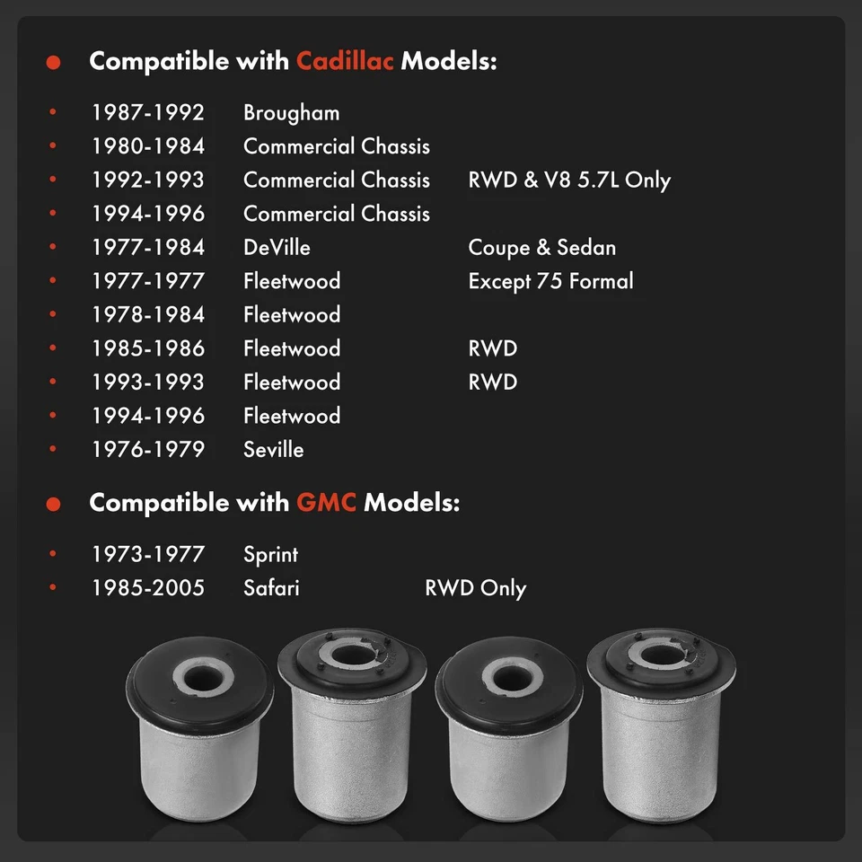 4x Front Lower Control Arm Bushing for Buick Regal Olds 98 Cadillac GMC Pontiac - Image 3 of 4