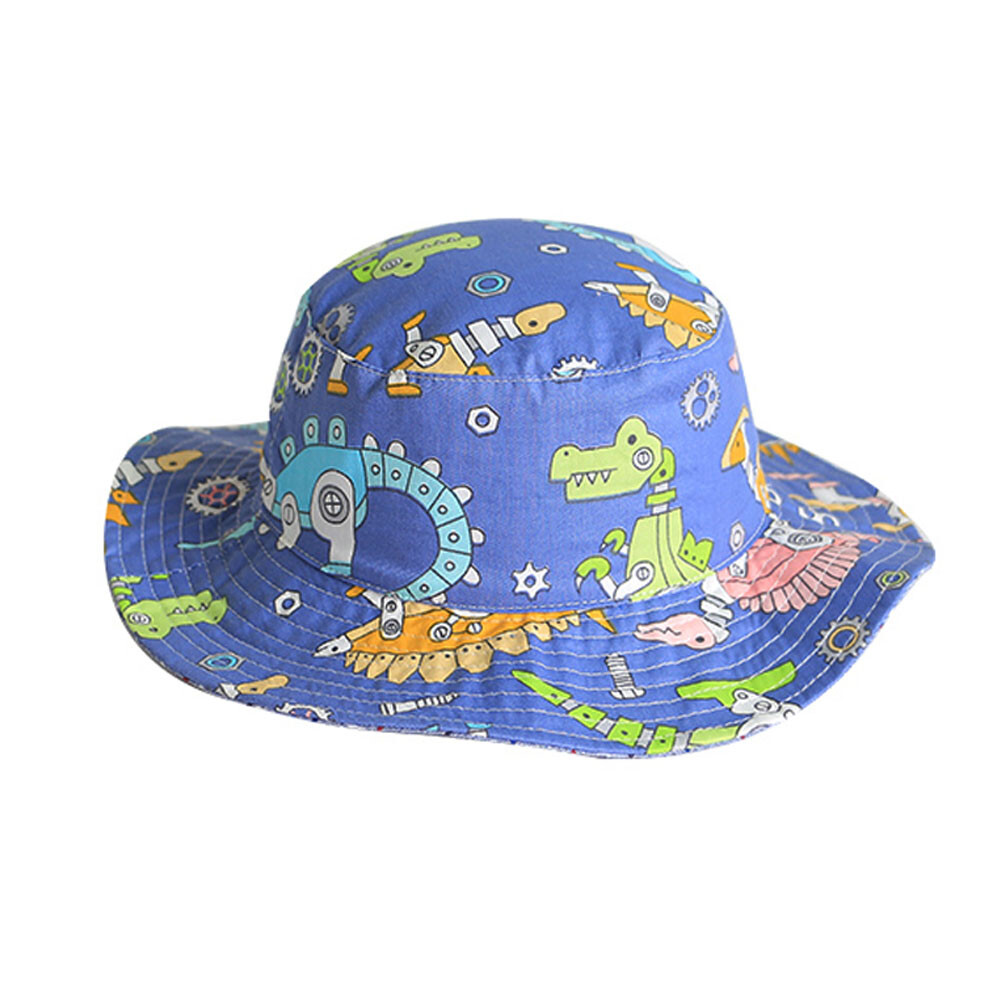 Children Boys Dinosaur Bucket Hat Cotton Summer Beach Kids Baby Sun Cap
