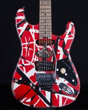 Evh Striped Series Frankie, Maple Fb, Red With Black Stripes Relic