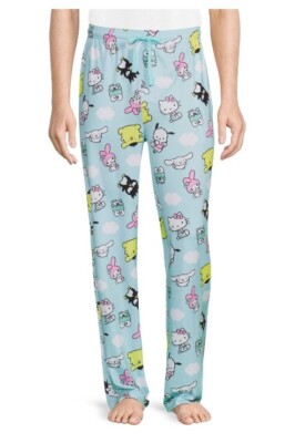 Hello Kitty & Friends Sanrio Men's Sleep Pants Drawstring Large Open Pockets 