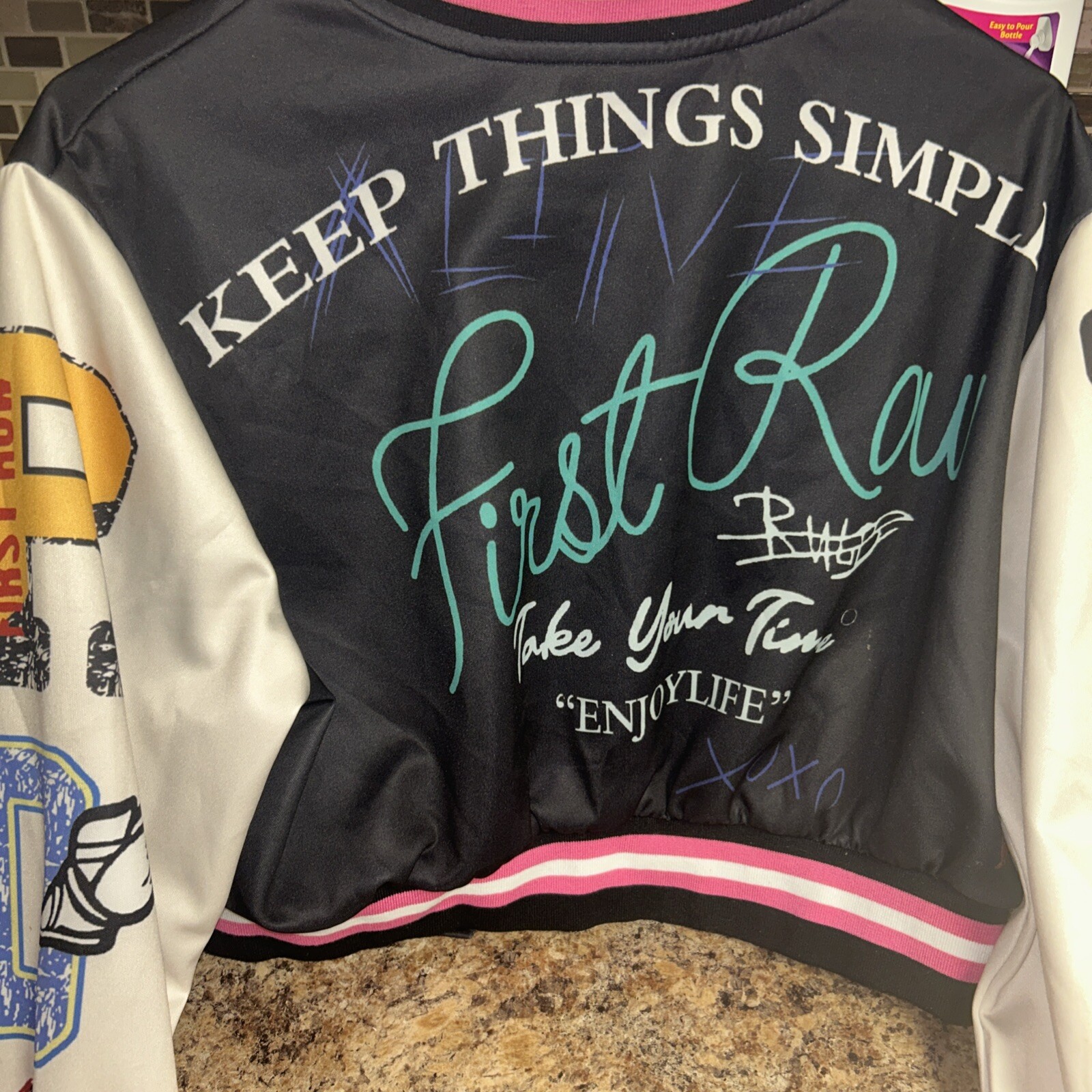 First Row Multi Patch Varsity Bomber Jacket “Keep… - image 7