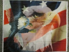 USA FLAG BALD EAGLE REALISTIC HERITAGE PRIDE DIGITAL PRINT COTTON FABRIC PANEL