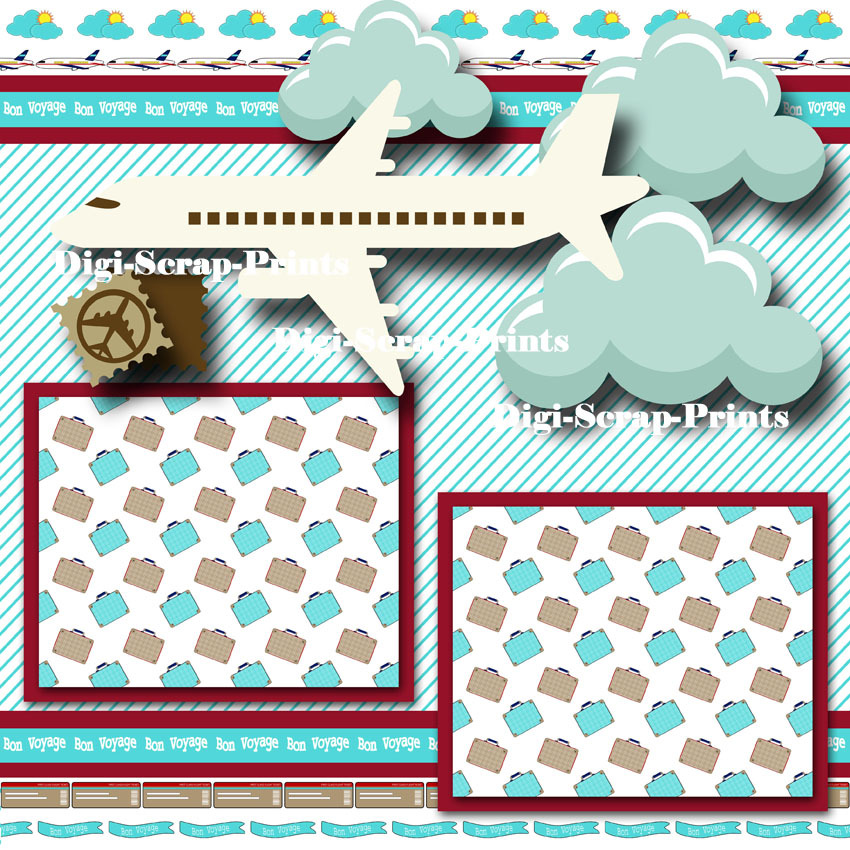 VACATION 2 premade scrapbook pages paper piecing TRAVEL layout 4 album ...