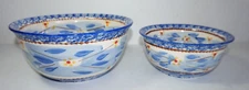 Temptations by Tara Old World Blue Nesting Serving Bowls Lot of 2 1.5qt  .7qt