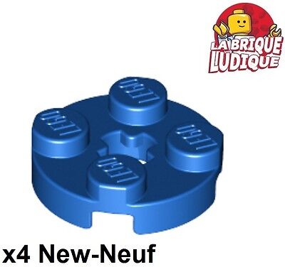 4x plate round plate round axle hole 2x2 blue/blue 4032 new Lego