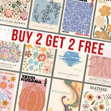 Matisse Picasso Wall Art K H Neutral Pastel Pink Blue Red Poster Print