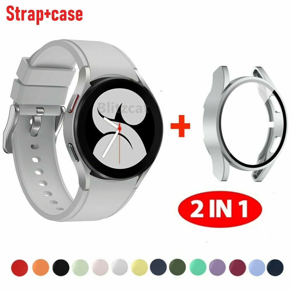 Silicone Strap Watch Band + Case Samsung Galaxy Watch 4 40 44mm/Classic 42 46mm