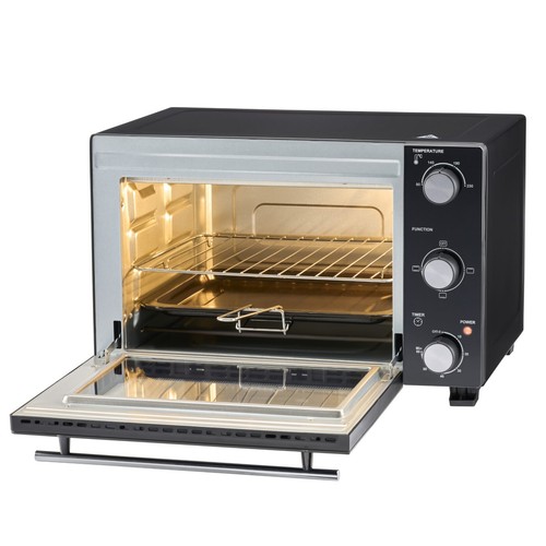 Cooks Professional Mini Backofen | 28 Liter | 3 Kochfunktionen | Schwarz & Silber - Bild 2 von 2
