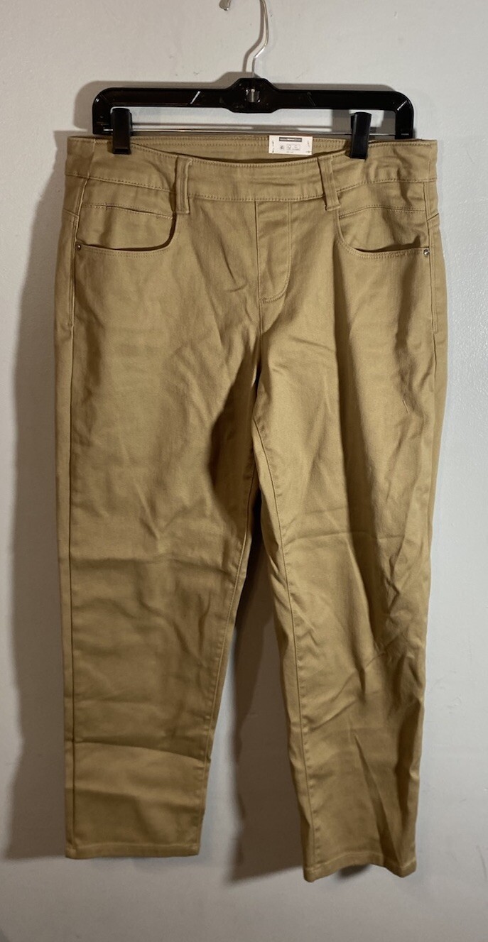 Time & Try Pants Size 8-10 Petite in Tan