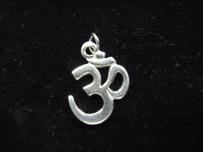The Om Anhänger Sterling Silber 925 Original Yoga Schmuck, Ohm Aum Sanskrit Charm