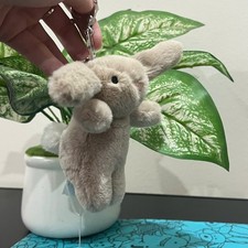 Jellycat Bashful Beige Bunny Plush Keychain Bag Charm Soft Stuffed Rabbit NWT