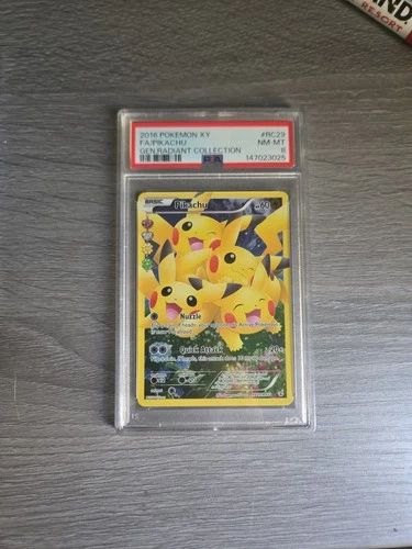 2016 POKEMON XY GENERATIONS RADIANT COLLECTION #RC29 FULL ART/PIKACHU PSA 8