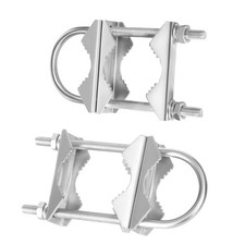 Double Antenna Mast Clamp Heavy Duty V-Jaw Bracket with U Bolts, Sturdy Mast ...