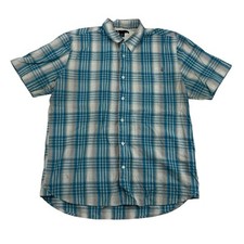 Volcom X FACTOR PLAID Short Sleeve Multicolor Button Up Shirt Cotton Poly Sz L